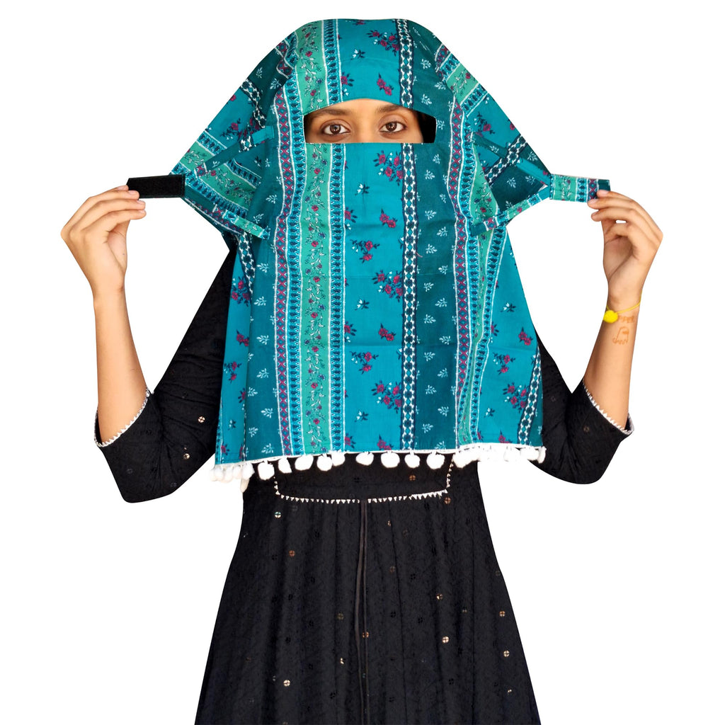 Switchon Export quality Cotton Multi color scarf hijabf for women for 12 yrs and above (Green_Multi)
