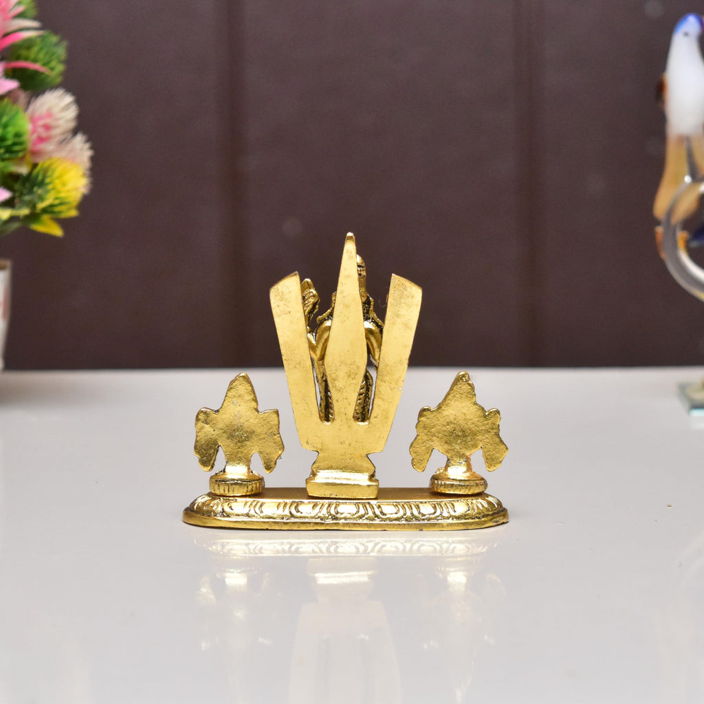 KridayKraft Lord Tirupati Balaji Venkateswara Swami with Shank chakar Tilak Namah Gold Plating Antique Decorative for Car Dashboard Home & Office Table Showpiece Figurines