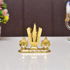 KridayKraft Lord Tirupati Balaji Venkateswara Swami with Shank chakar Tilak Namah Gold Plating Antique Decorative for Car Dashboard Home & Office Table Showpiece Figurines