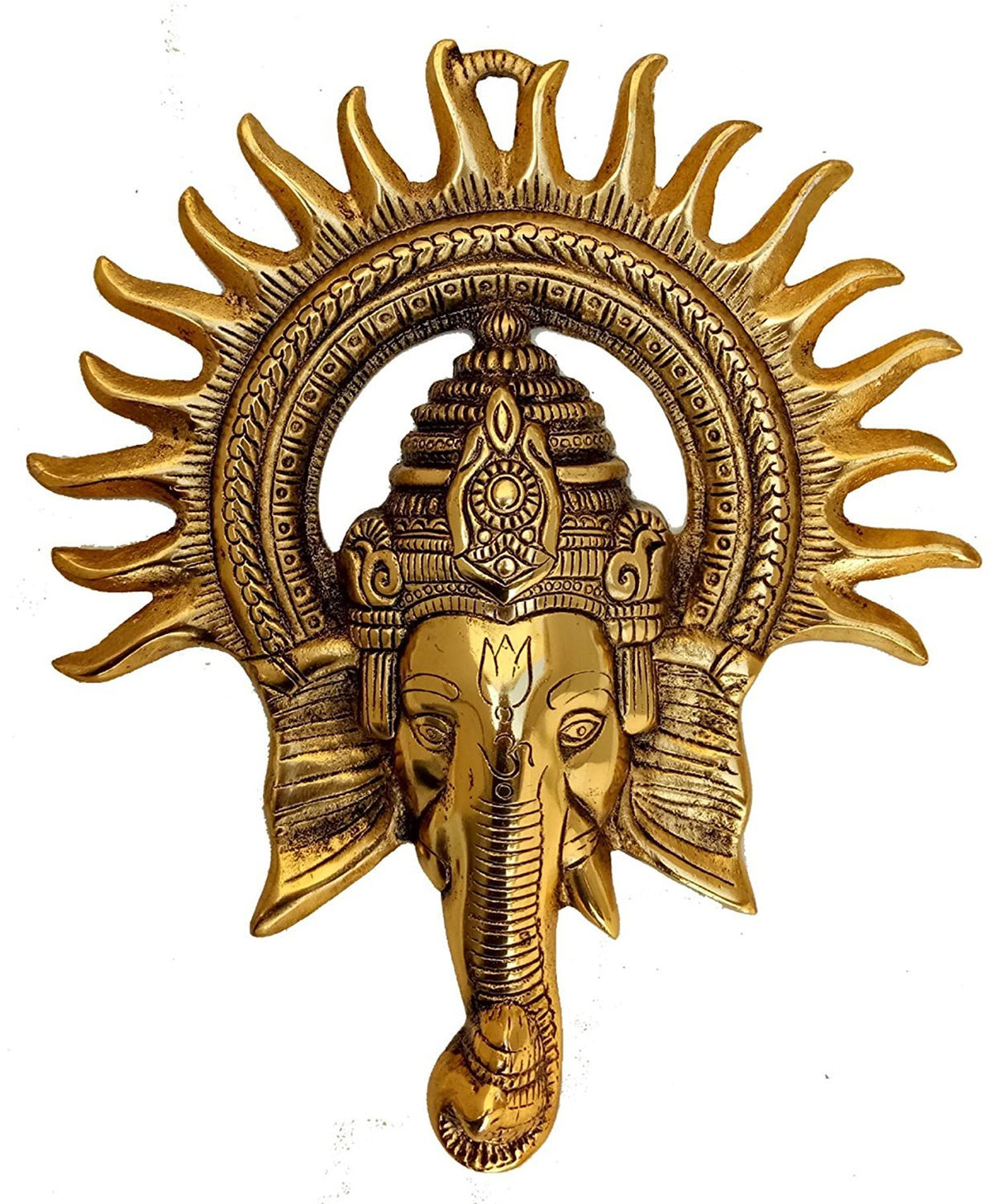 Prince Home Decor & Gifts Multicolour Handmade Decorative Feng Shui Metal Pan Leaf Hanging Metal Ganesh Ji Statue