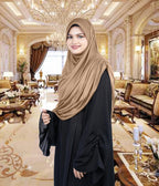 Mehar Hijab's Glamour in Modesty Fazluna Sigle side Frill Hijab XL (XXL, DARK WHEAT)