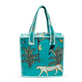Cotton Quilted Tote Bag for Women | Lightweight Reusable Shoulder Handbag | Durable Eco-Friendly Shopping Bag | Large Capacity Travel, Office & Daily Use Carry Bag | Stylish Utility Tote (Teal )