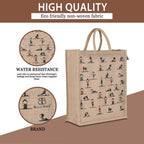 BLACKBOXES Unisex Adult Big Eco Cotton Jute Shopping Bags For Carry Milk Grocery Fruits Vegetable With Reinforced Handles Jhola Bag - Kitchen Essential (13X16X6.5-Inches) (Pack Of 1)