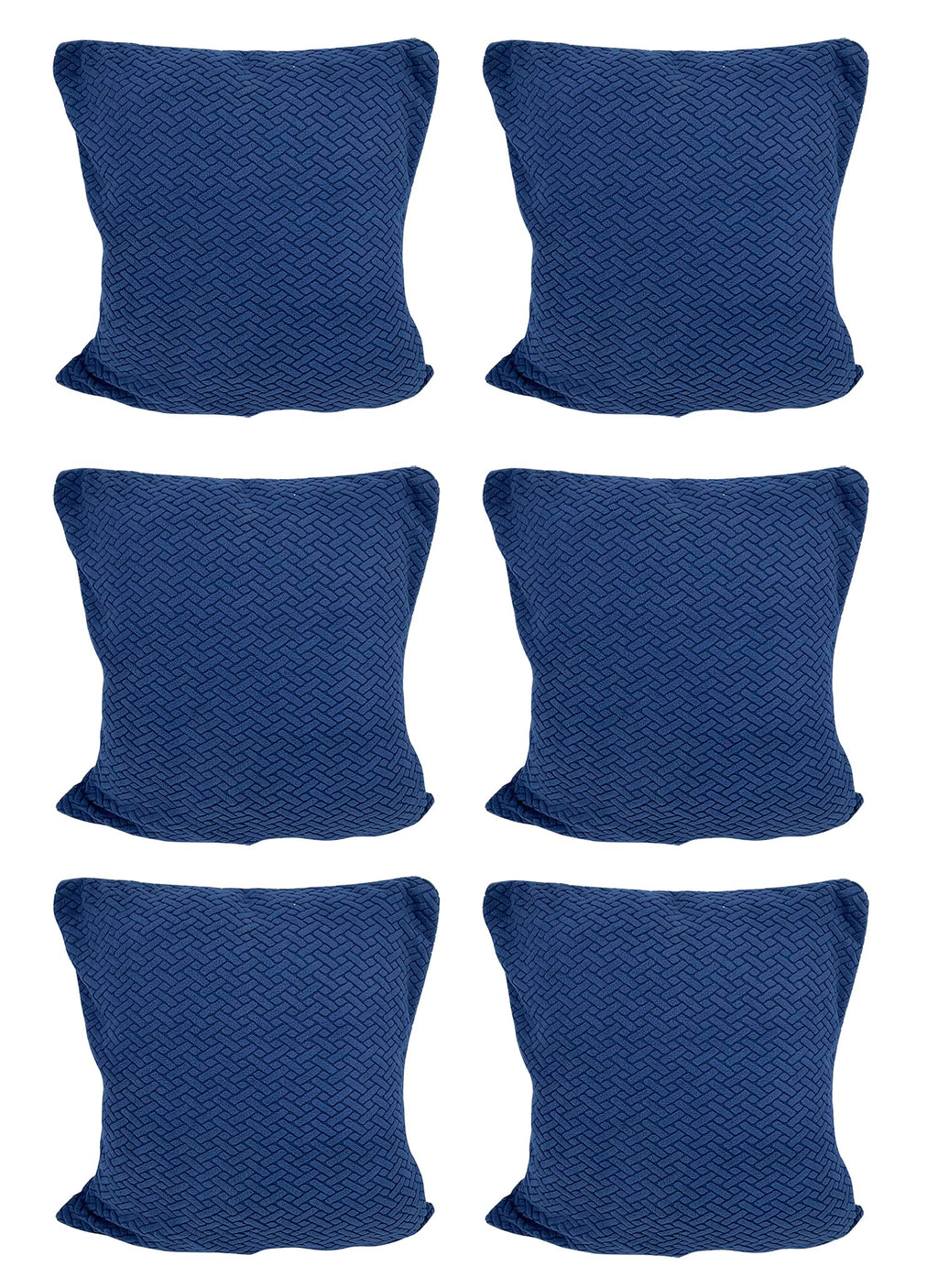 House of Quirk Polar Fleece Fabric Cushion Cover with Zipper Pack of 6 (Navy Blue, 45 x 45 cm)
