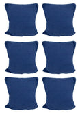 House of Quirk Polar Fleece Fabric Cushion Cover with Zipper Pack of 6 (Navy Blue, 45 x 45 cm)