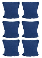 House of Quirk Polar Fleece Fabric Cushion Cover with Zipper Pack of 6 (Navy Blue, 45 x 45 cm)