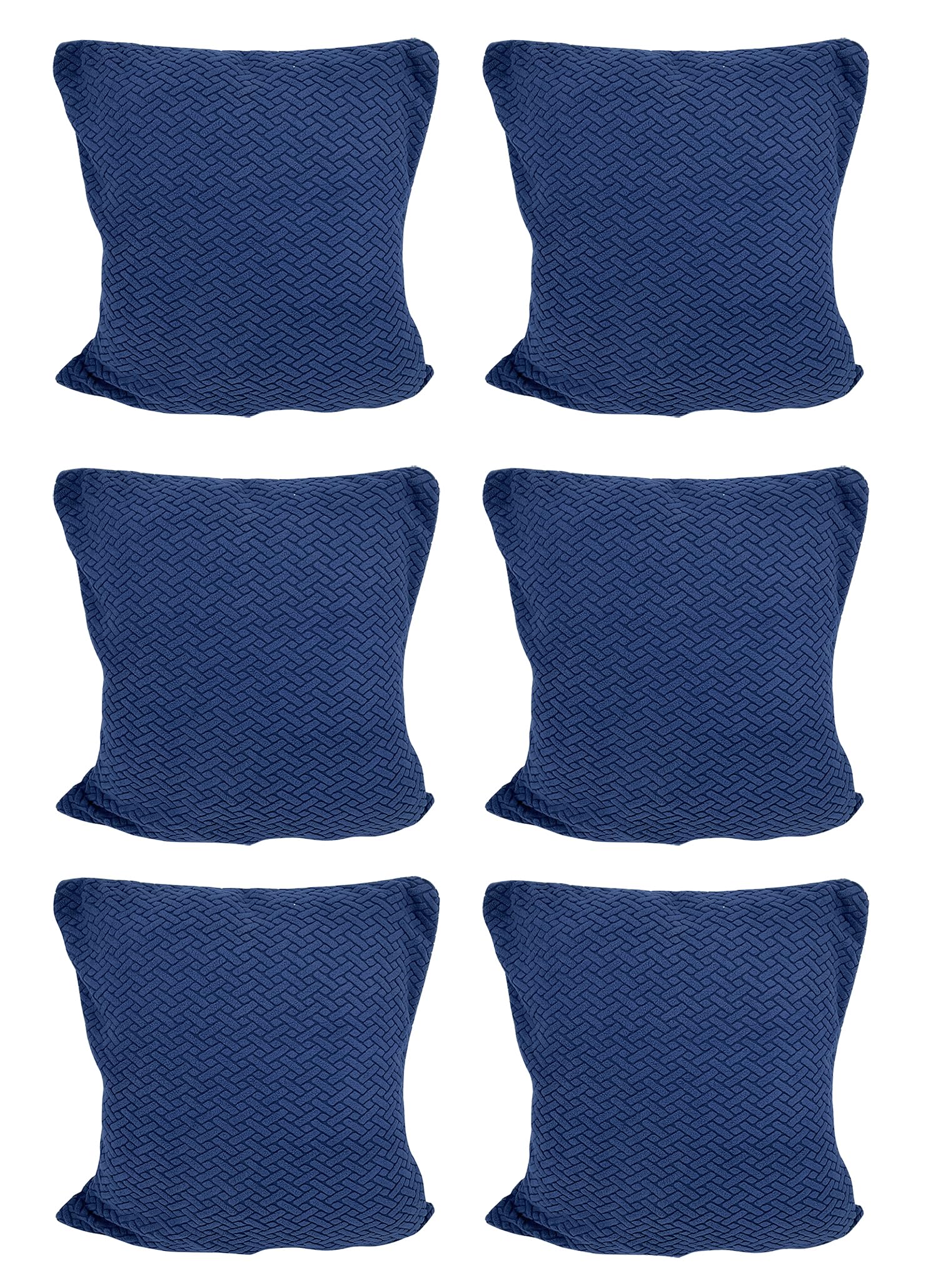 House of Quirk Polar Fleece Fabric Cushion Cover with Zipper Pack of 6 (Navy Blue, 45 x 45 cm)