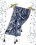 Chandwasia Viscose Scarf | Pashmina Design Stole & Shawl for Men & Women | Lightweight for Summer & Warm for Winter - Navy Blue