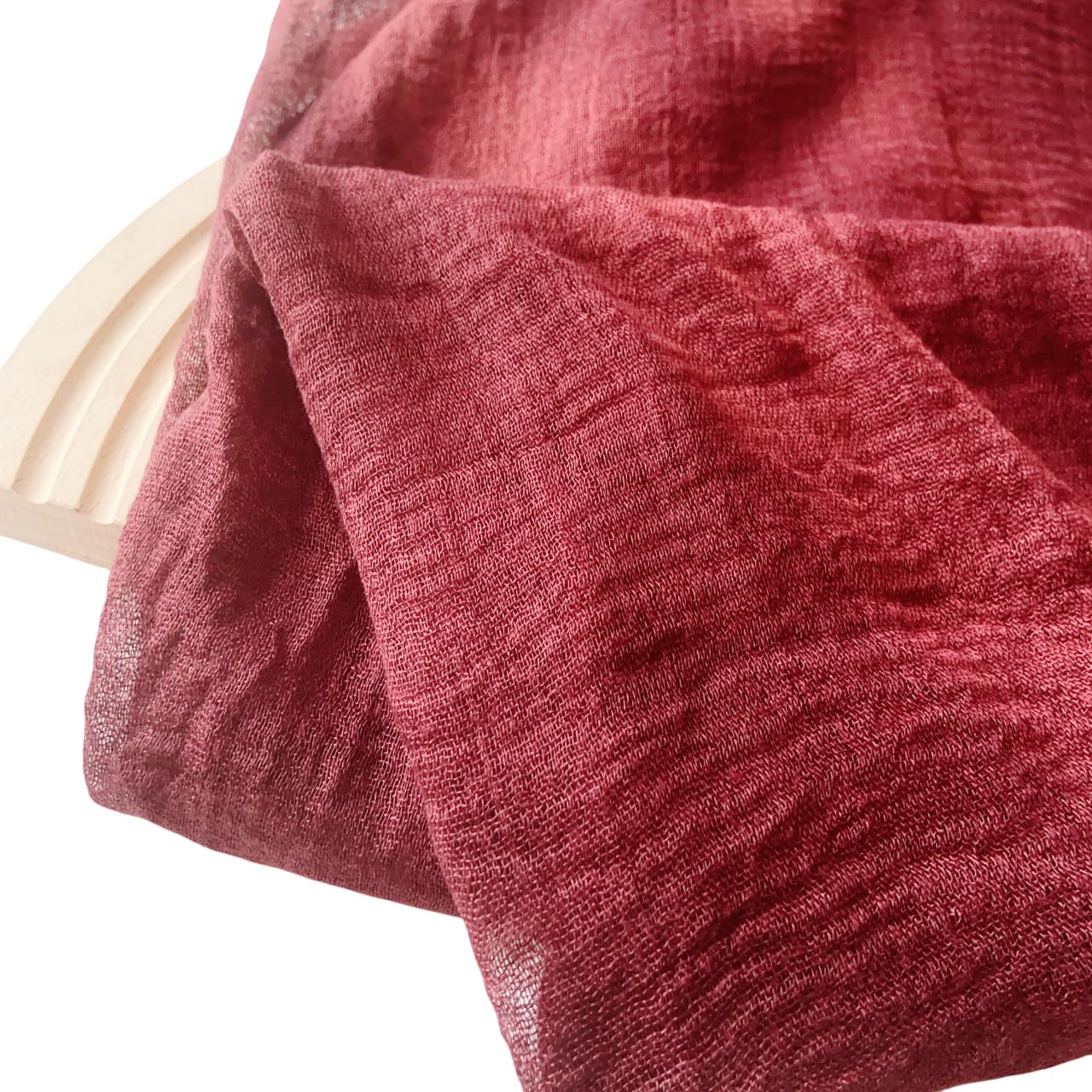 CrossKulture Crinkled PolyCotton Scarf for Women - 180 x 90 cm Stole for Women | PolyCotton Scarf for Summers, Head Cover for Women | Lightweight Scarf for Women | Women Accessory (Wine)