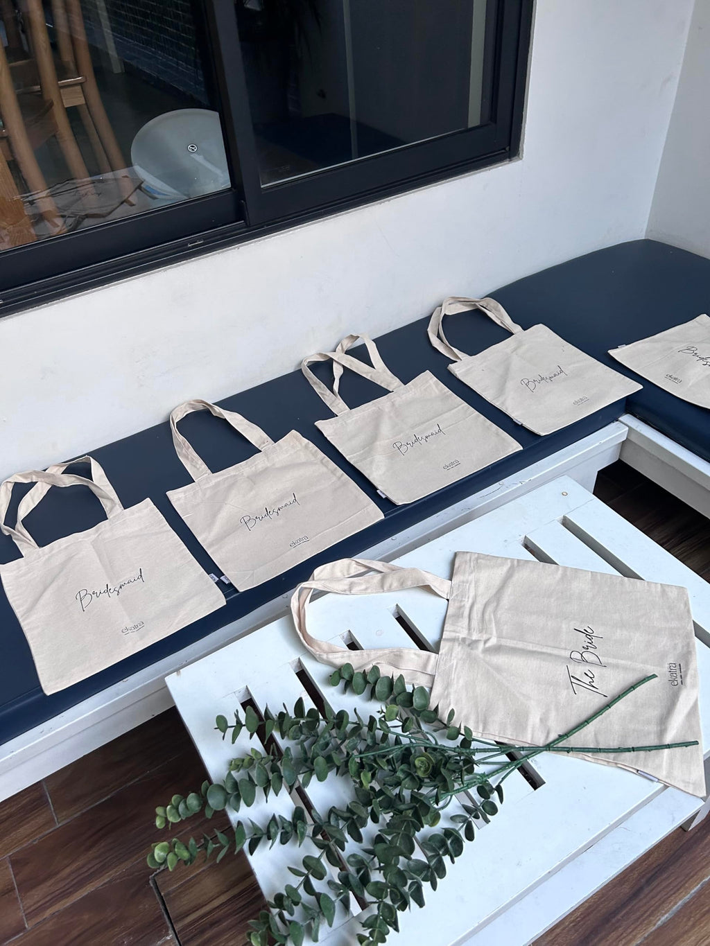Ekatra Handmade Bridesmaid Cotton Tote Bag, Reusable & Washable