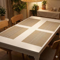 YELONA Placemats Set of 4, Heat-Resistant Woven Vinyl Table Mats, Non-Slip & Washable Dining Tablemats for Kitchen & Dinner Decor, Peanut Brown (45cm x 30cm) Kafalo
