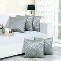 RD TREND Velvet Cushion Covers, 45 x 45 cm/18 x 18 inches,Pack of 5,250 TC, Back Zipper (Grey)