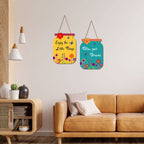 Artvibes Follow Your Dreams Wooden Wall Hanger | Quotes Decor Item | Motivational Wall Decor | Wall Poster | Graphic Art | Gift Items | Office Wall Decoration Items (WH_6801N), Set of 2