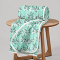 Divine Casa Floret 100% Cotton Double Dohar | 120 GSM | Soft & Lightweight Throw Blanket | Reversible Design | Cozy & Breathable Bedding | All-Season Comfort | 220 x 205 CM, Beach Glass Kafalo