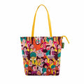 Chumbak Colorful Faces of India Tote Bag – Canvas Shoulder Bag, Ethnic Yellow Print, Stylish, Durable & Roomy for Daily Use