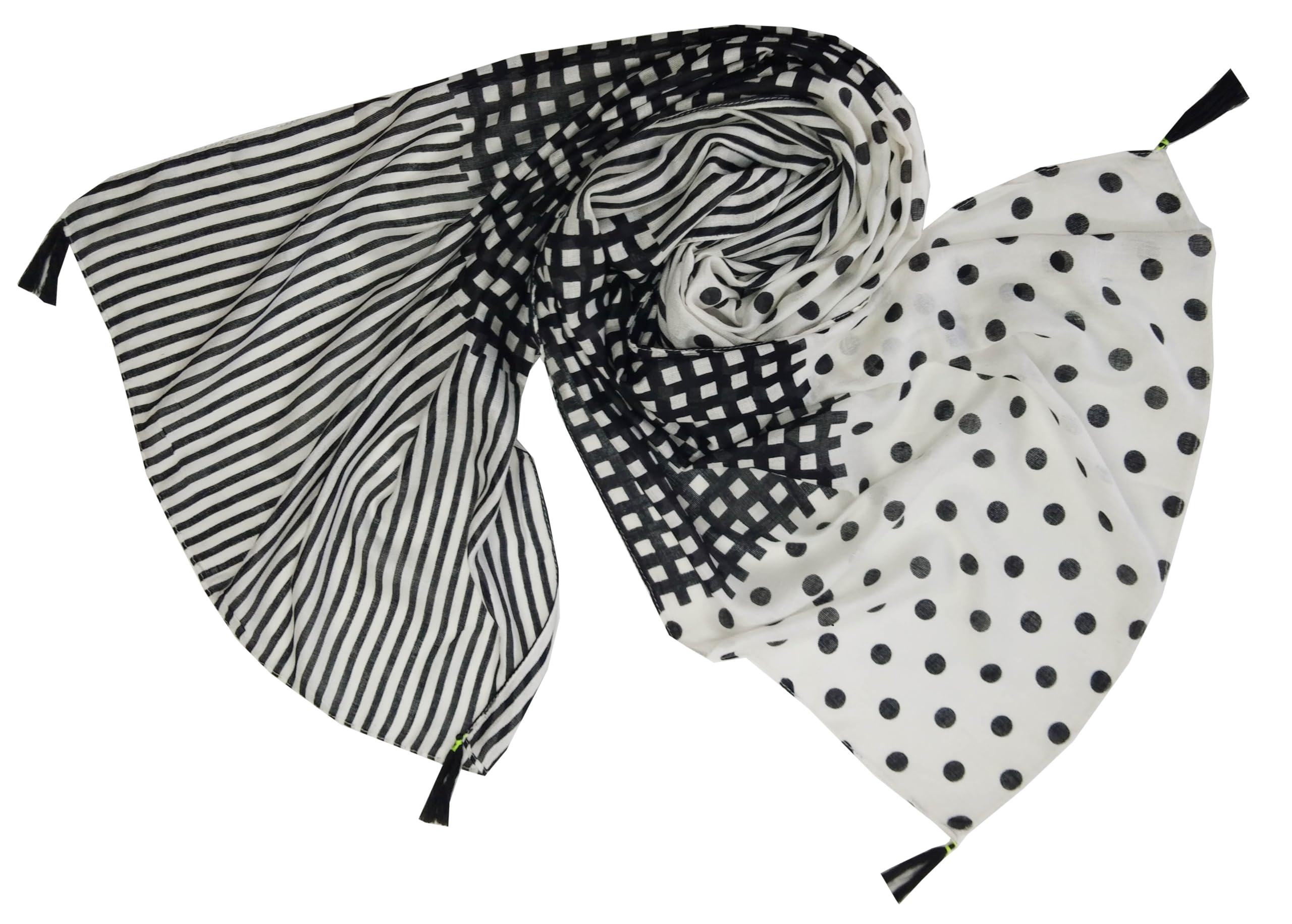 JVNINE Women Printed Scarf (Stole) With Tassels