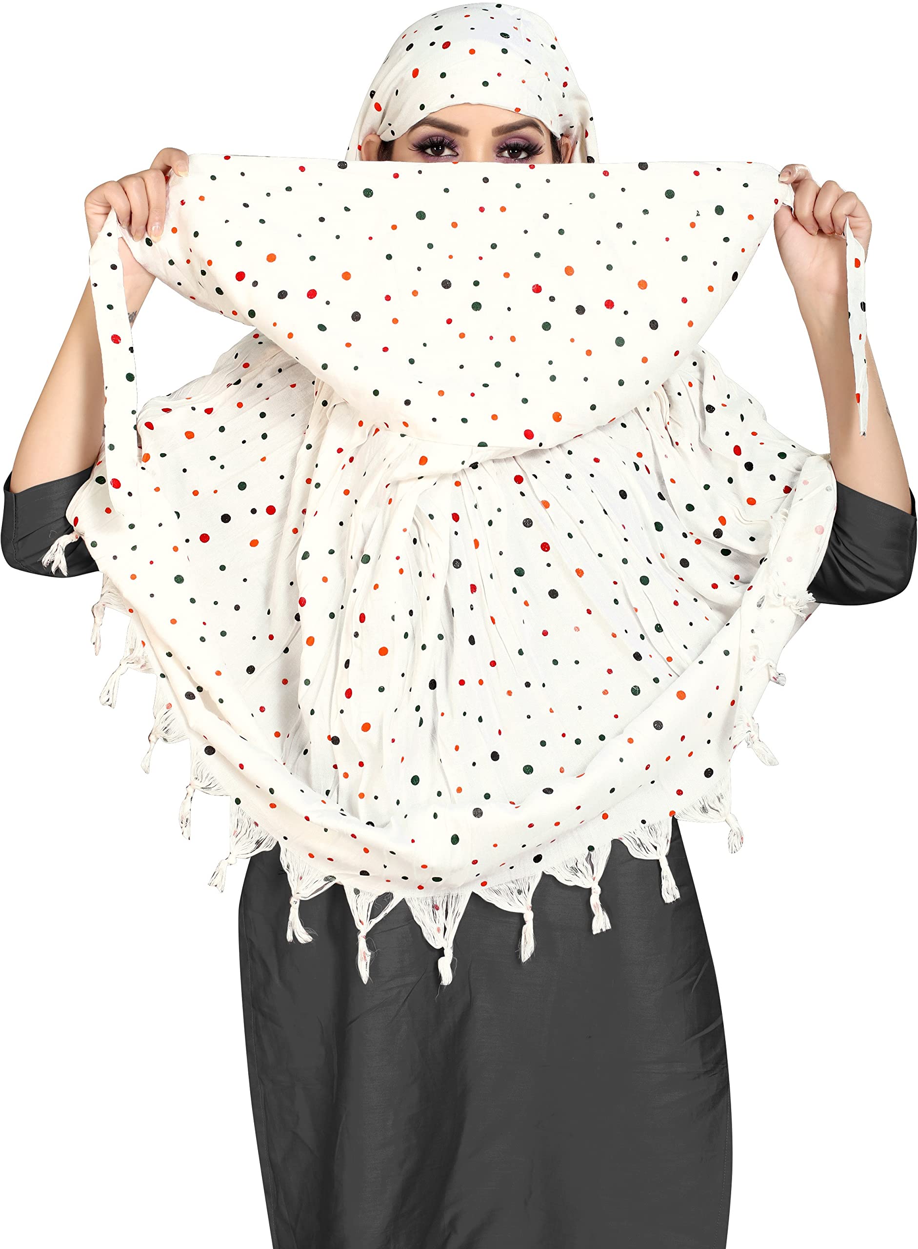 VASTTRAM Women's Pure Cotton Long Scarves Scarf Cum Mask usable for Driver Anti Pollution Full Face Cover With UV Sun Rays Protection
