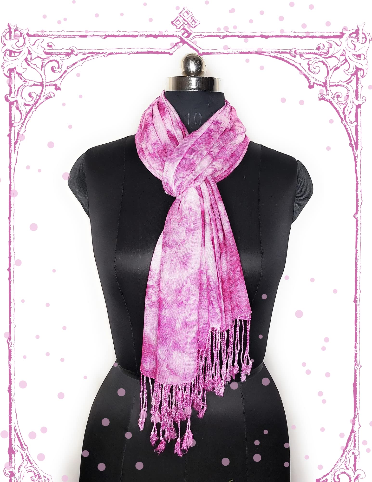 Chandwasia Rayon Shades Shibori Pattern Scarf Stole & Shawl | Viscose Fabric Unisex Accessory for Men and Women | Summer and Winter Wear