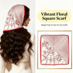 FVALIRD Scarf for Women Stylish - 27.56in Red Striped Square Scarf, Easy Care Polyester Hair Scarf and Bandanas for Women
