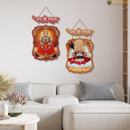 Artvibes Jai Shri Shyam Designer Wooden Wall Hanging Decoration Items for Home | Spiritual Decor Items | Wall Sculpture | Signs & Plaques| Stylish Modern Decor Item | Gift Items (WH_9702N), Set of 2