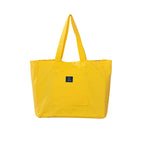 AQVA Cotton Canvas Tote Bag for Women & Girls | Shoulder Bag with Magnetic Button Closure & Solid Colour | Multipurpose Shopping, Travel, Beach, Office Bag | Good Gift Choice for Women (Light Yellow)