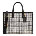 Miraggio Womens Denice Tweed Large Sized Tote Bag With Adjustable & Detachable Sling Strap And Top Handles | Fits Upto 16 Laptop | Tote Bags for Women For Office Use, Work, Tweed White