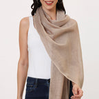 VERAME 100% Linen Scarf for Women – Lightweight Breathable Summer Wrap, Soft Fashion Shawl, Casual Travel Scarves, 55x180 cm (Beige)