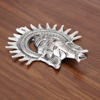 Metal Ganesha ji Statue,Ganpati Wall Hanging Sculpture Lord Ganesh Idol Lucky Feng Shui Wall Decor Your Home, Office,Religious Gift Article (Silver)