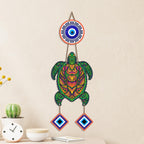 Artvibes Sea Turtle Evil Eye Wall Hanging for Home Entrance | Nazar Battu MDF Wall Decor | Lucky Vastu Wall Art for Living Room | Bedroom | Office | Balcony & Main Door | Unique Gift Item (WH_8539N)