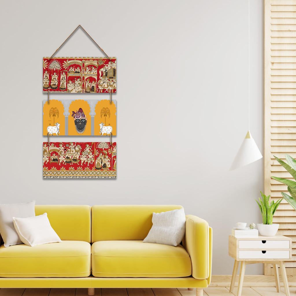 Artvibes Shreenathji Item Wall Hanging Home Decorative Wall Art for Living room | Religious Decor Items | Wall Poster | Graphic Art| Stylish Modern Decor Item | Gift Items (WH_9428N) | Art Prints