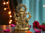 KridayKraft Metal Ganesha Idols ganpati Decoration Statue for Home, 19 cm Height, 12 cm Width, 520 gm, Decorative Hindu Religious Figurine
