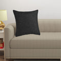 Yellow Weaves Jute Texture Cushion Covers, 24 X 24 Inches, Black, 1 Piece-250 TC