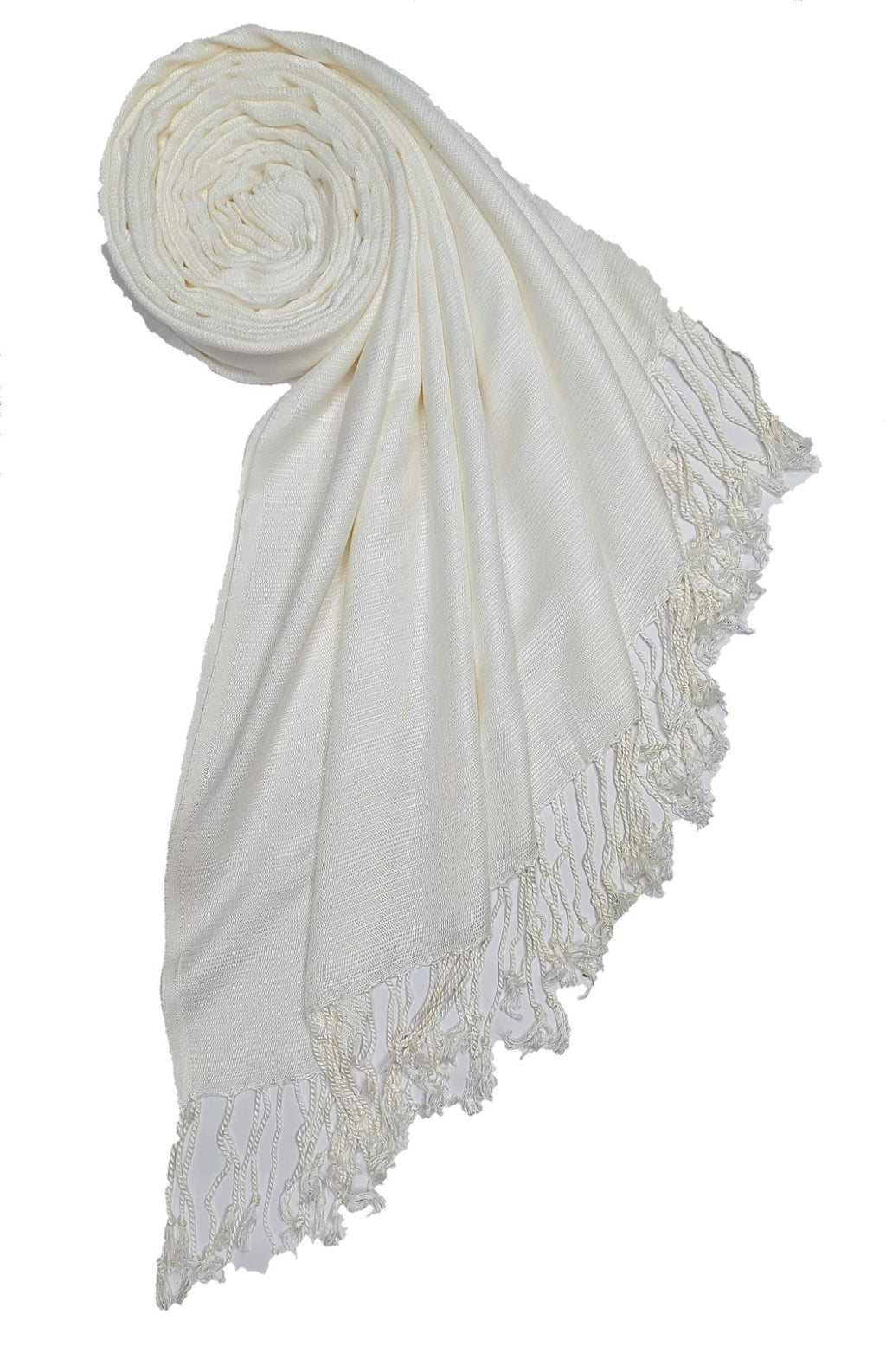 Chandwasia Viscose Scarf Stole & Shawl | Soft Lightweight Fabric | Stylish Scarves for Girls, Ladies, Women & Men | Suitable for Summer and Winter Wear - 28x72 Inches, White