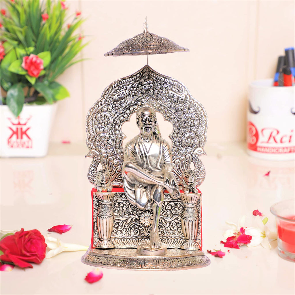 Prince Silver Plated Sai Baba Silver Finish Oxidized for Loves Ones, Valentine's Day, Birthday Gift. Corporate Gift