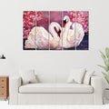 VIBECRAFTS Beautiful Swans 5 Pieces Canvas Wall Painting For Home | Office | Living Room | Gift (PTVC5Pcs4_8514)