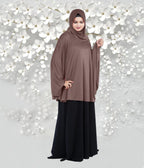 Mehar Hijab's Modest Women's Stylish Instant Sleeve Hijab Solid Polycotton Feel Good Fabric HANANA Sleeve Hijab Free Size (Formal Grey)