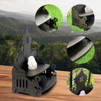 Townside Wooden MDF Temple, Home Mandir (12 x 11.5 x 7 inch) Pooja Ghar - (Black Wenge Finish) (Ashwaraj H)