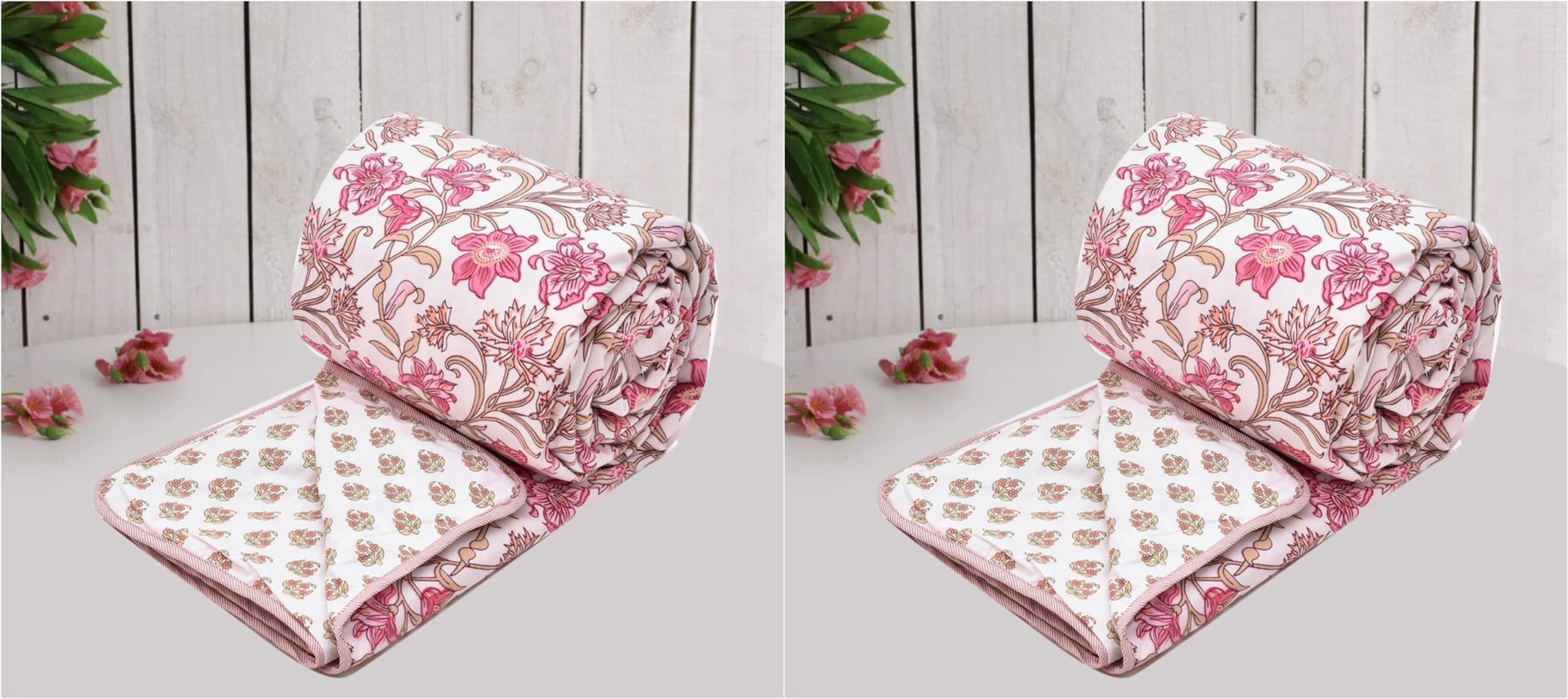 COZY FURNISH Super Soft Brushed Microfiber Cotton 3 Layer Breathable Set of 2 Single Dohar Lightweight Warm Bed Dohar 57X87(Inches) 144X220(CM) All-Weather 120 GSM AC Dohar Blanket Kafalo