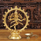 ARTVARKO Brass Natraja Statue Idol of Lord Shiva Ji Dancing Natraj Murti for Temple Mandir Home Décor 8 Inches