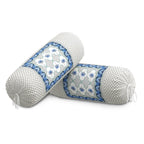 BLOCKS OF INDIA Cotton Hand Block Printed Bolster Cover | Booster Cover with Drawstring | Round Long Pillow Cover for Bed | Dewan Pillow Cover Set 16 X 32 | Set of 2 (Color 31)