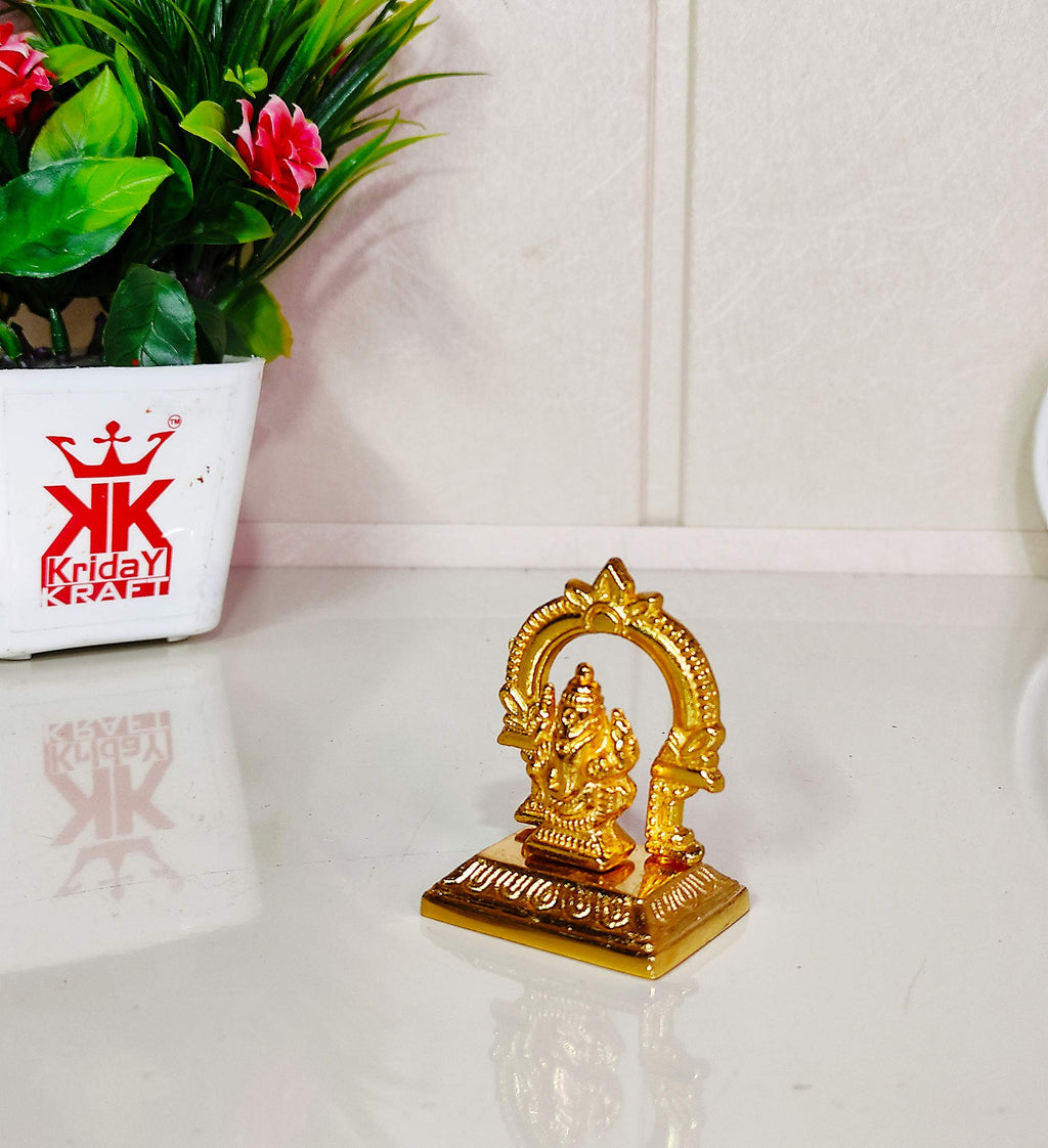KridayKraft Gold Plated Ganesha ji for Pooja Room Showpiece for Room,Office & Table and Gift for Have House Warming.