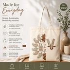 Neelkanth Imprint Eco-Friendly Hand Block Printed Paisley & Floral Cotton Canvas Tote Bag, Reusable Shopping & Daily Use Shoulder Handbag