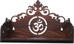 GOJEEVA KRAFT Engineered Wood Hand Crafted Carved Pattern Home Temple for Idols Temple for Home and Office I Premium Om Engraved | Set Top Box Stand I Wooden Mandir (Pack of 1) (Medium)
