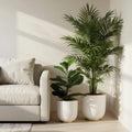 BEHOMA Metal Planters White (Set of 2)