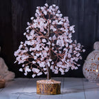 JINALI GEMS Crystal Tree for Positive Energy - Feng Shui Seven Chakra Tree of Life Decor - Home Decorations for Living Room, 200 Beads, 8-10 (Rose Quartz (Copper Wire))