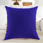 Khooti Jute Cushion Cover | 34 x 34 Inches / 85 x 85 cm | Royal Blue | Set of 2 | Throw Pillow Cover for Couches, Chairs, Sofas, Beds, Coffee Tables, Living Rooms, Bedrooms, Modern Boho Design