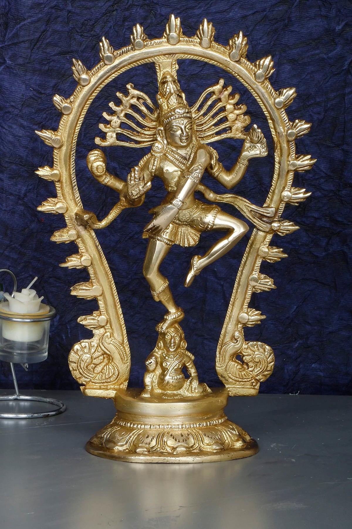 ARTVARKO Brass Nataraja Idol 12 Inch | Lord Shiva Dancing Natraj Statue for Home Temple, Pooja Room, Office & Living Room | Brass Shiva Murti for Meditation, Spiritual Décor & Gift