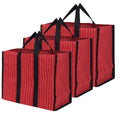 DOUBLE R BAGS Big Eco Cotton Canvas Shopping Bag | Red Jhola Bag for Milk, Grocery, Fruits & Vegetables | Reinforced Handles | 43×21×35.5 cm | 1 Compartment Kitchen Essential (Pack of 3)