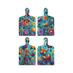 Artvibes Bird Butterfly & Flower Theme Wooden Art Decoration Item for Living Room | Garden Balcony| Stylish Modern Decor Item | Festive Decor | Wall Poster | Unique Gift (WH_5659N), Set of 4