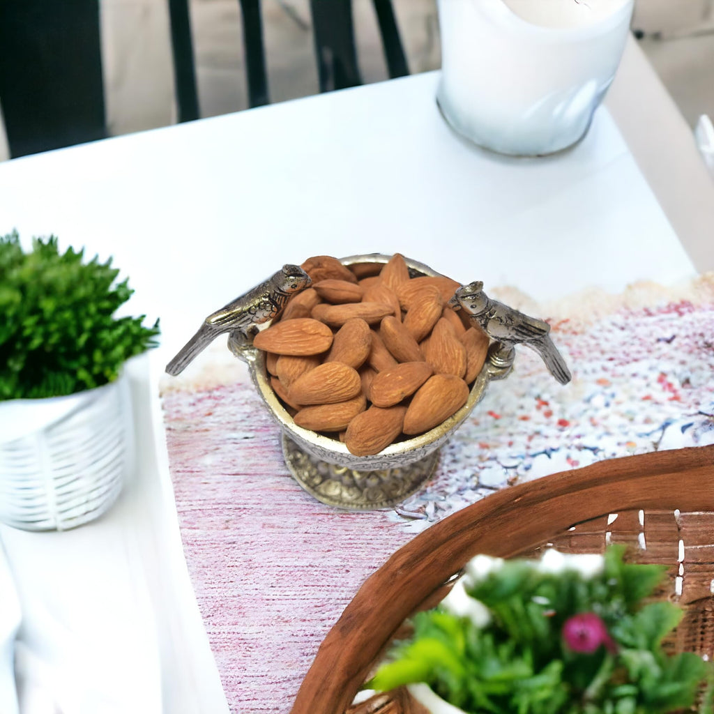 KridayKraft Aluminium Mukhwas Box Dryfruit Bowl (Silver)